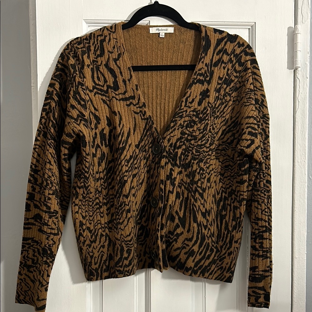 Brown and Black Patterned Women's Sweater